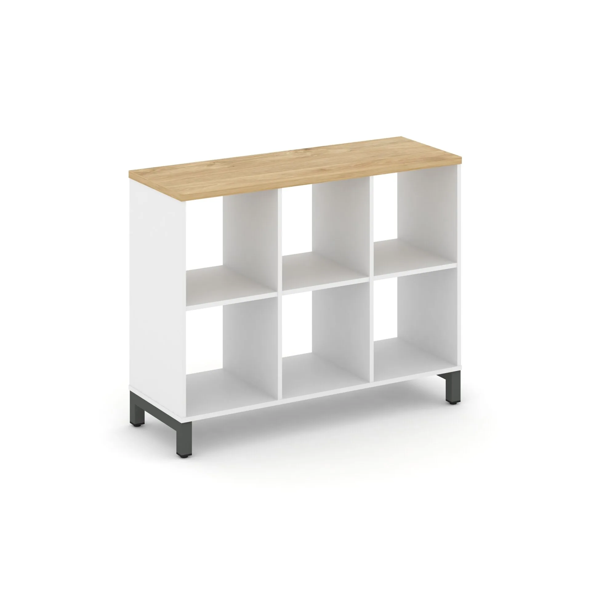 Стайл Проджект Каркас стеллажа 2 яр. SN.KS-230 Белый/Тиквуд Светлый/Металл Антрацит 1121*400*881
