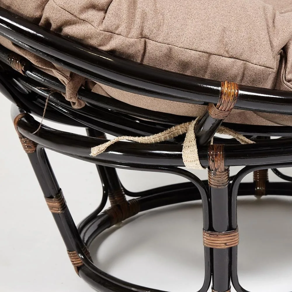 Кресло PAPASAN/ПАПАСАН 23/01 W  /с подушкой/ Antique brown (античный черно-коричневый)_13742.