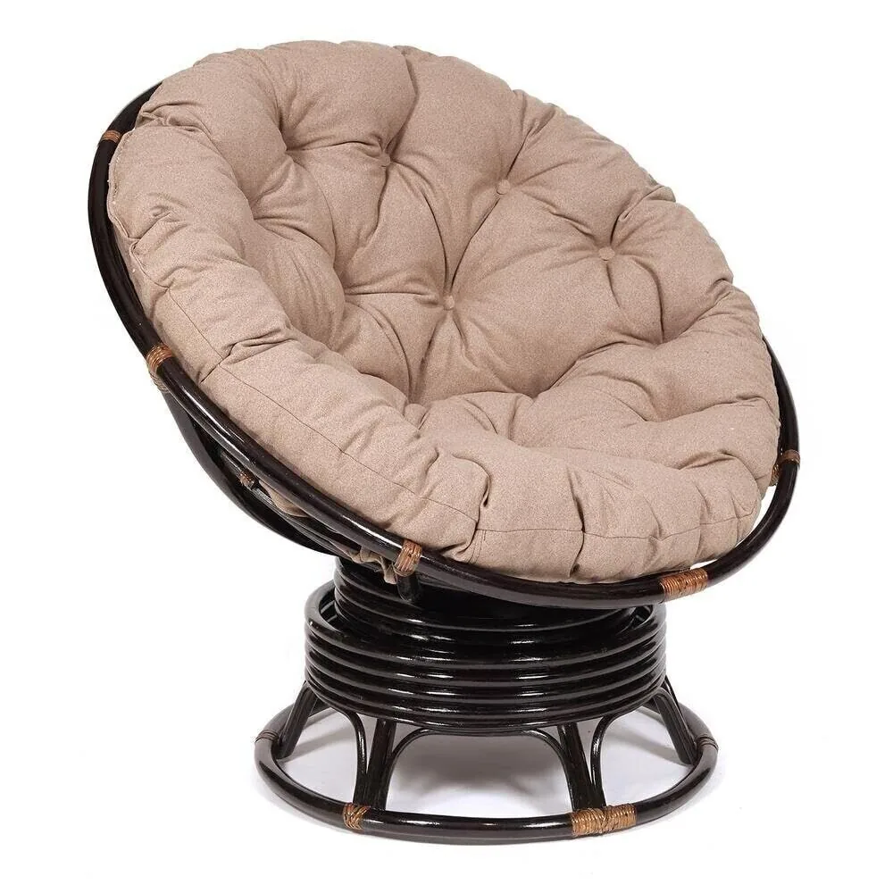 Кресло-качалка PAPASAN/ПАПАСАН w 23/01 B /с подушкой/ Antique brown (античный черно-коричневый)_13758.