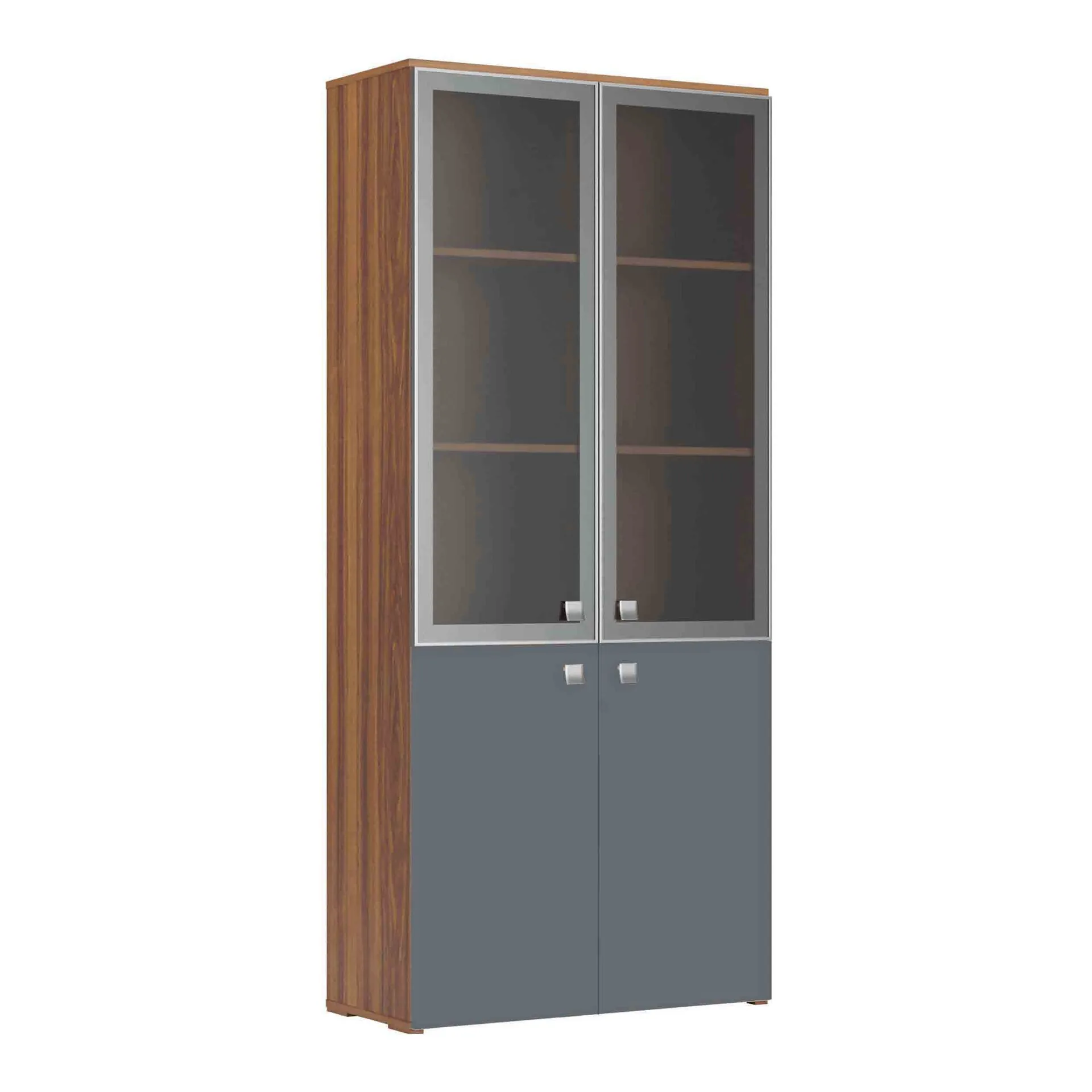Zion Шкаф для бумаг со стеклом 92x42x209 орех селект ZIO28550393