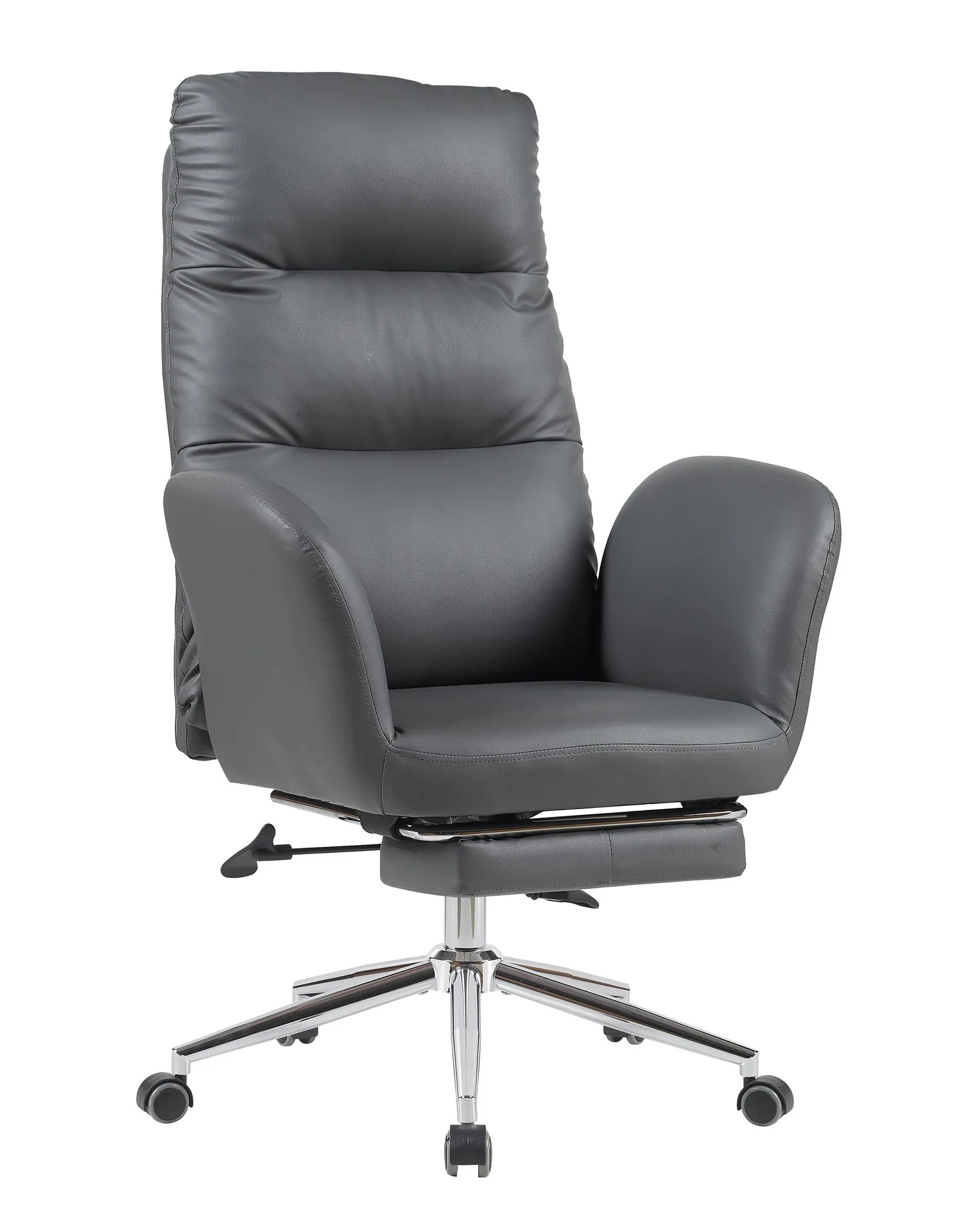 Кресло руководителя TopChairs Solid с оттоманкой серый.