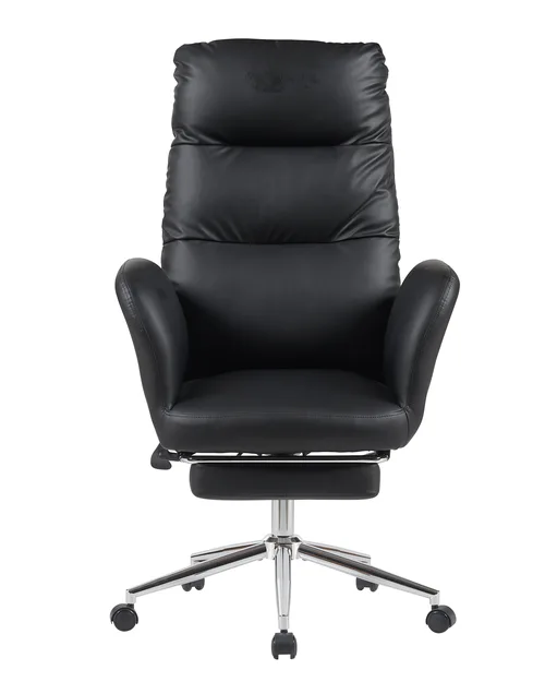 Кресло руководителя TopChairs Solid с оттоманкой черный.