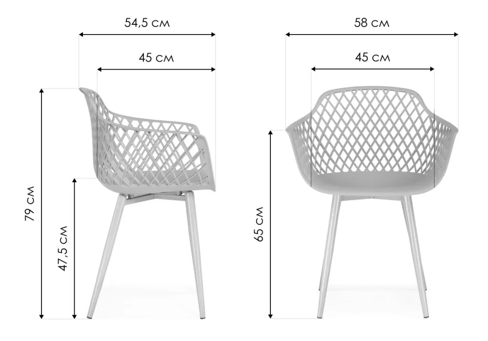 Пластиковый стул Rikon gray/wood.